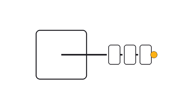The agent path passes through the approved doorway with the golden dot on the proof rule.