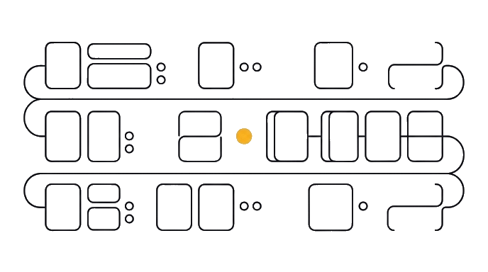 Three hairline outline direction lanes use only open rounded rectangles and tiny hollow tokens for mood, type, color, and risk; exactly one golden dot sits on the chosen lane, with no solid blocks, thick borders, or filled dark shapes.