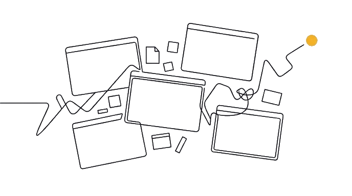 Related chats, files, and instructions scatter across separate windows.