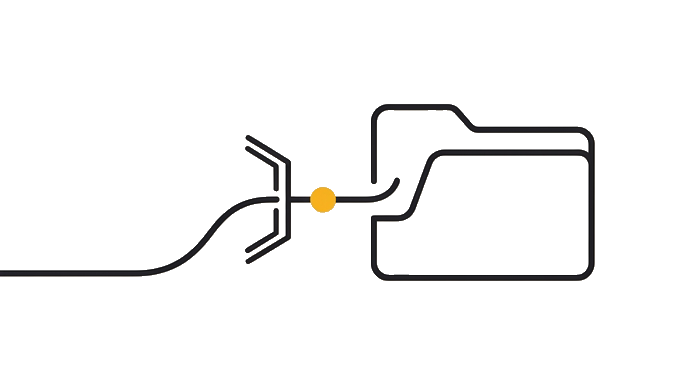 The path enters the repo folder only after a proof gate is marked with the golden dot.