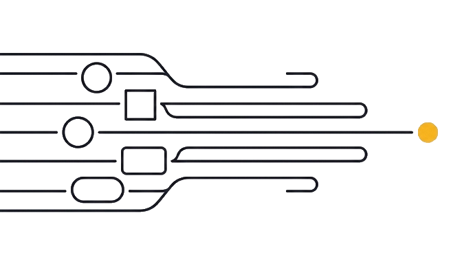 Five blank mood tokens separate into clean lanes before one visual direction is chosen.
