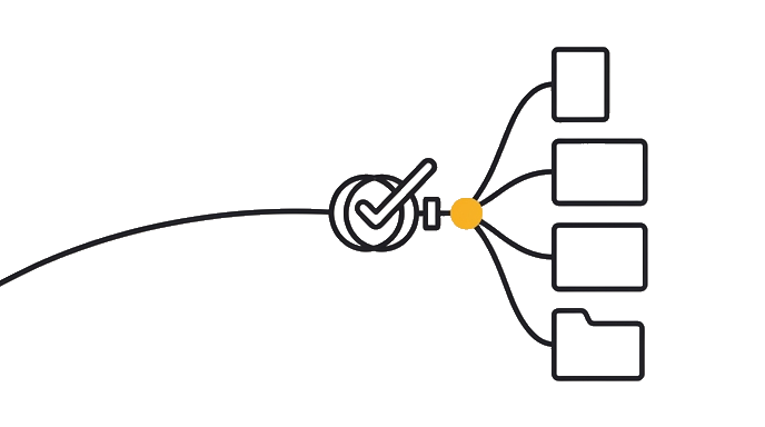 The export path chooses the right destination and checks the file before the handoff mark.