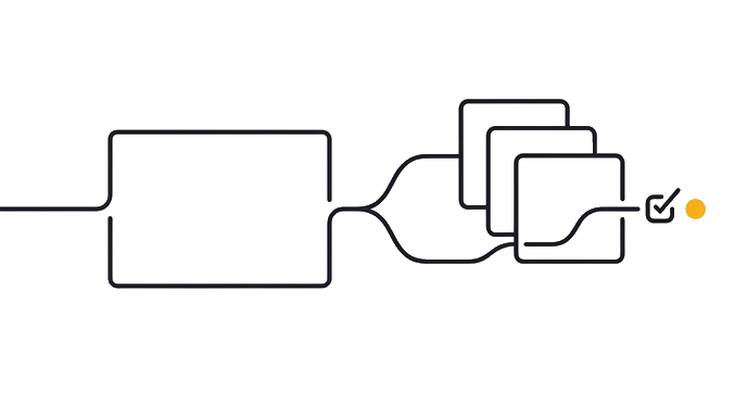 One audience path selects the right export tile, then the opened file passes a final check.