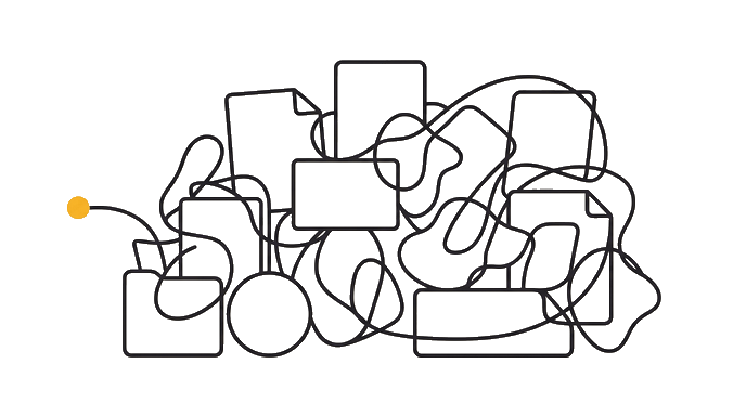 Private, irrelevant, and useful files sit in the same pile.