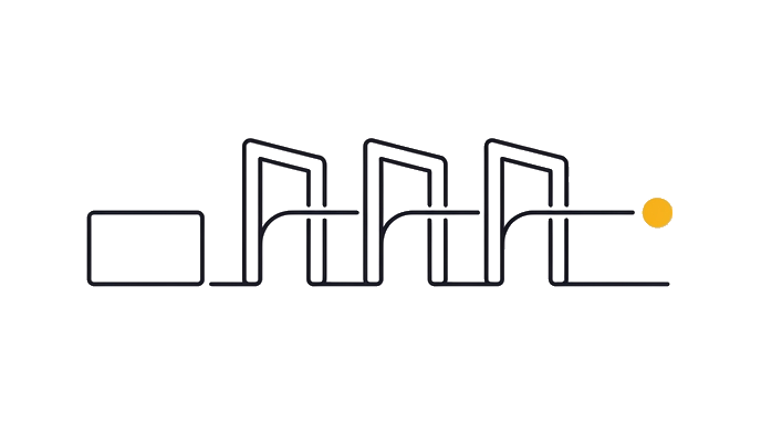 The same answer block stops at the three gates before it reaches the golden dot.