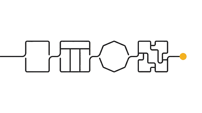 Each slot receives a different abstract visual job, with distinct shapes and no icon labels.