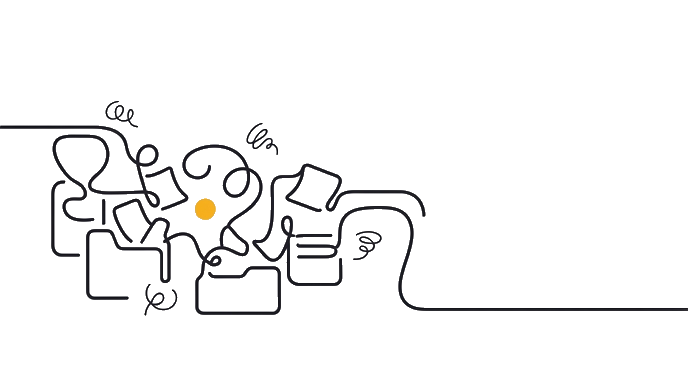 Proof scraps sit across old files, saved notes, and memory tokens with no portfolio-ready shape, with the golden dot marking the missing proof anchor.