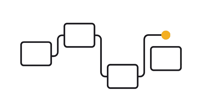 The responses sort into follow up, learn, pause, and move on with the golden dot on the next message.